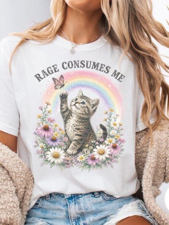 Other - Rage Consumes Me T-Shirt, Funny Cat Tee